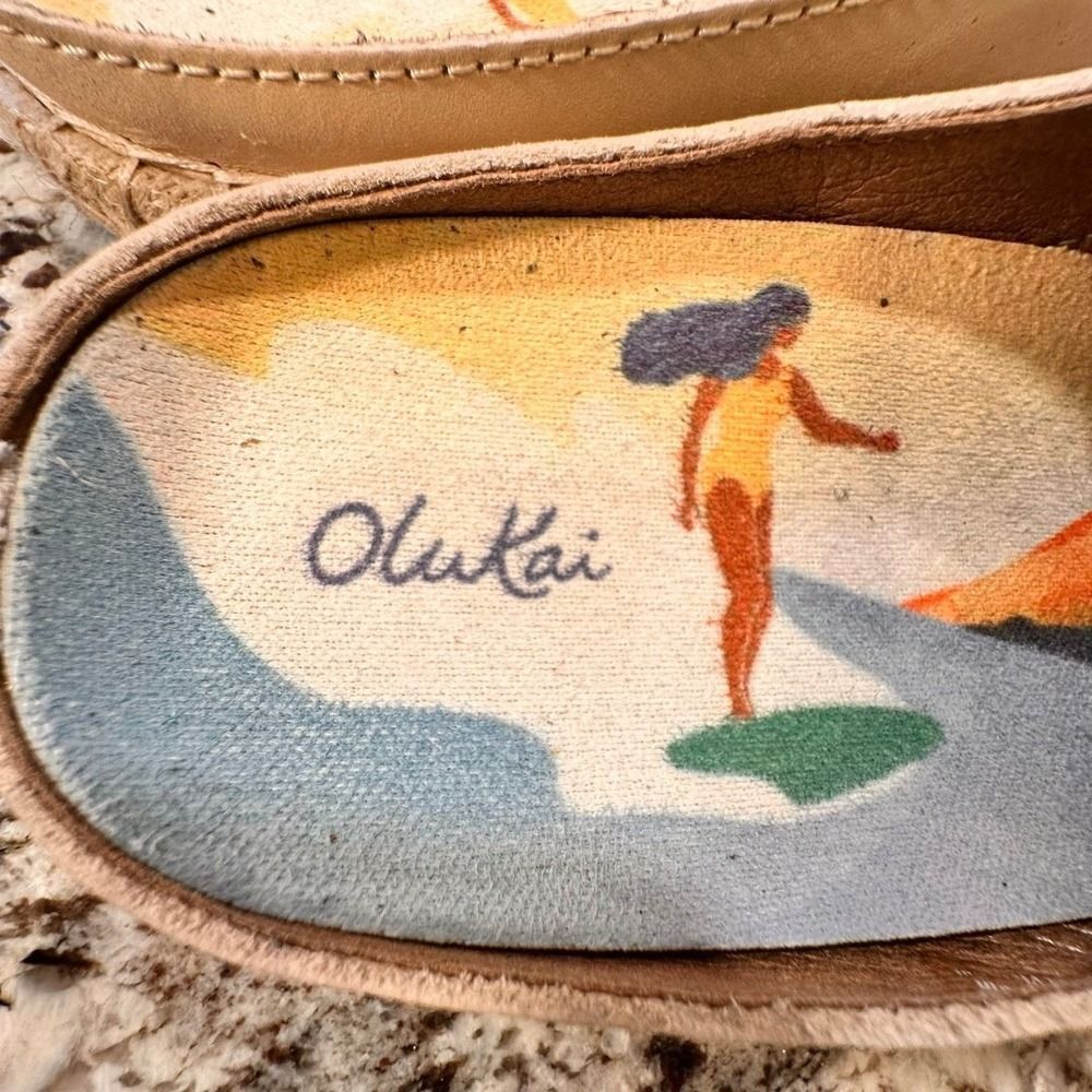 Olukai Kaula Olu lli Palm Leaf Cut Out Espadrille Slip On Flats - Picture 4 of 12
